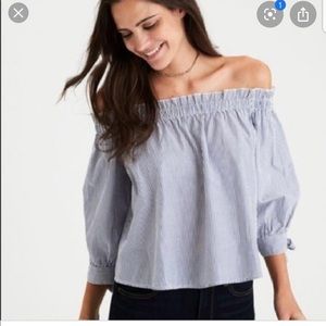 Off the shoulder striped blouse, American Eagle